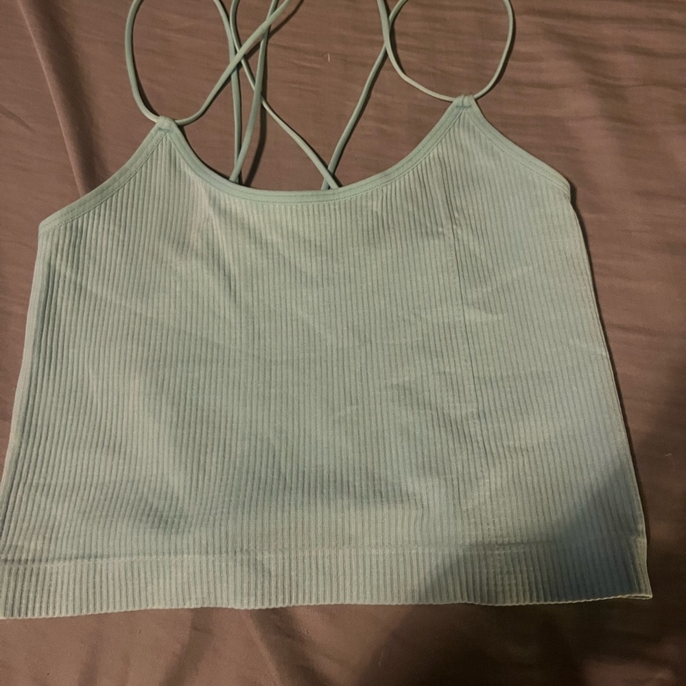 teal tank top